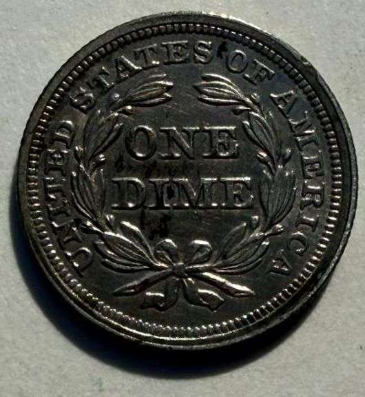 1853 Arrows Seated Dime Slider Unc