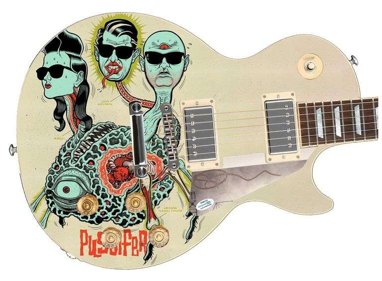 Puscifer Carina Round Signed 1/1 Custom Graphics Guitar ACOA