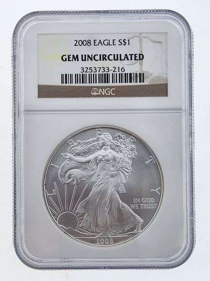 2008 American Silver Eagle, NGC GEM UNC