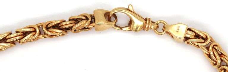 Popular Unisex 18K YG Byzantine Link Bracelet