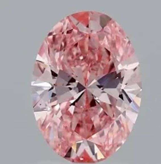 Magnificent 18KT White Gold 2.30 Carat Certified Fancy Vivid Pink Lab Diamond Ring