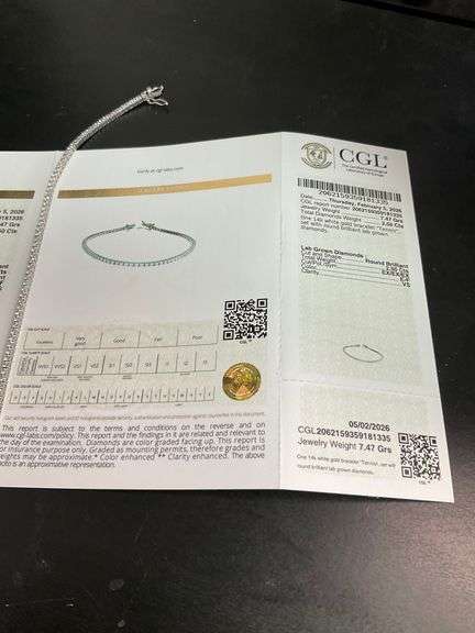 CERTIFIED BRAND NEW 14K WHITE GOLD DIAMOND TENNIS BRACELET