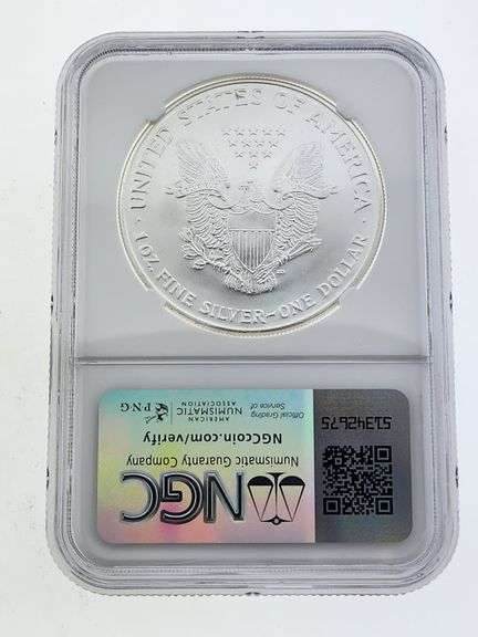 2002 American Silver Eagle, NGC MS69 "Red Book Label"