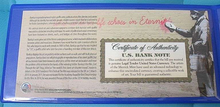 BANKSY *GIRLS* $2 BILL U.S LEGAL TENDER