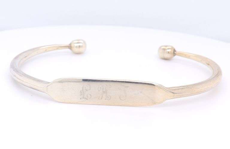 Vintage 925 Sterling Silver Mexico Signed Cuff Bangle