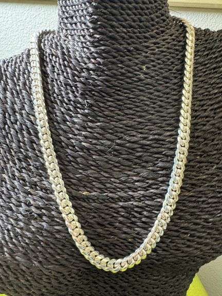 Italian 925 Sterling Silver Diamond Cut 8mm Miami Cuban Chain 20"