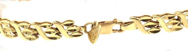 Tasteful 14K YG Diamond Cut Link Bracelet