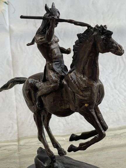 Warrior Chief on Horse Bronze Sculpture