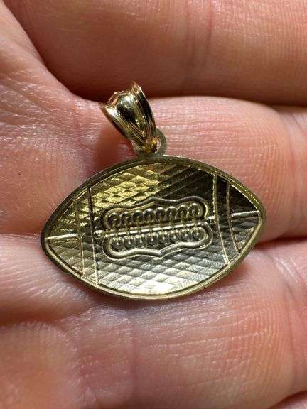10k Yellow Gold Football Pendant