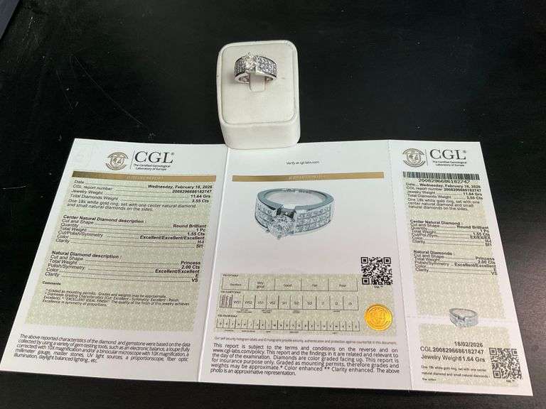 Brand New Certified 3.5+ CTTW Natural Diamond Ring