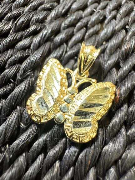 10k Yellow Gold Butterfly Pendant