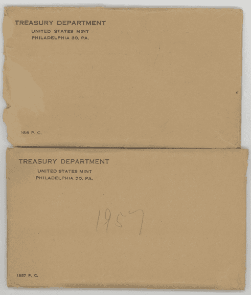 Gem 1956 & 1957 Flat Pack Proof Sets in original envelopes