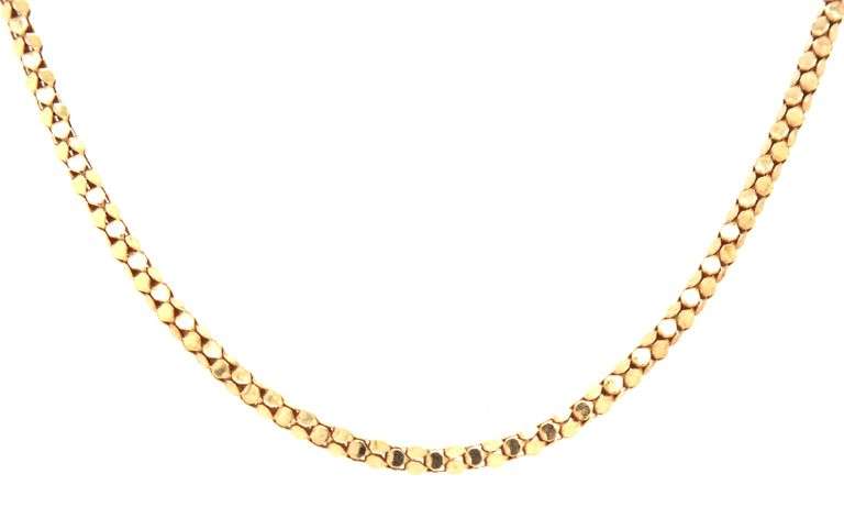 Popular 14K YG Popcorn Link 18" Necklace