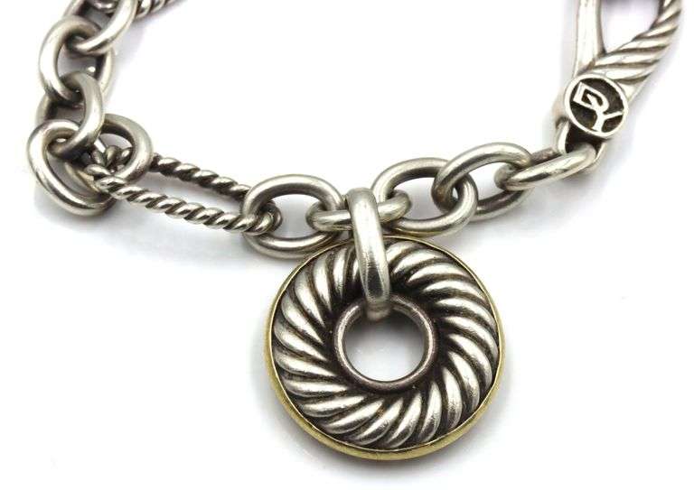 David Yurman carved cable disc bracelet
