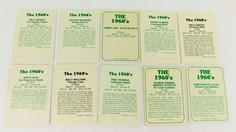 10 TCMA "The 1960's" Baseball Cards