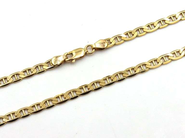 Unisex Sturdy 14K YG Anchor Link Necklace