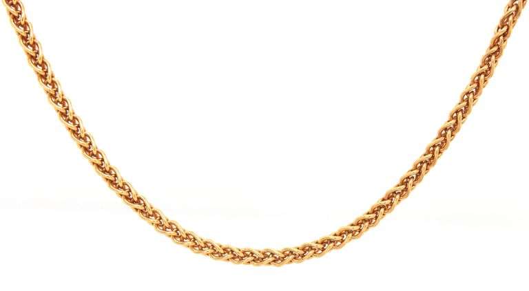 Smooth Feeling 18K YG Wheat  Necklace