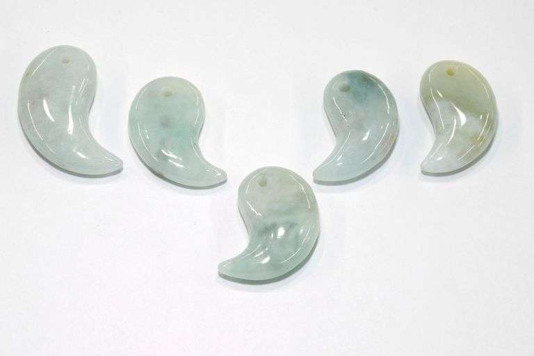 Vintage Natural Jadeite Pendants - Lot of 5
