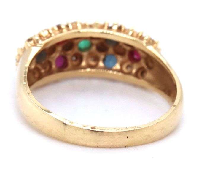Colorful 14K YG Ring with Ruby, Emerald, & Sapphire