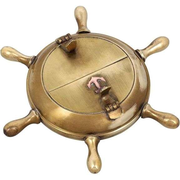 Brass Nautical Wheel Ashtray