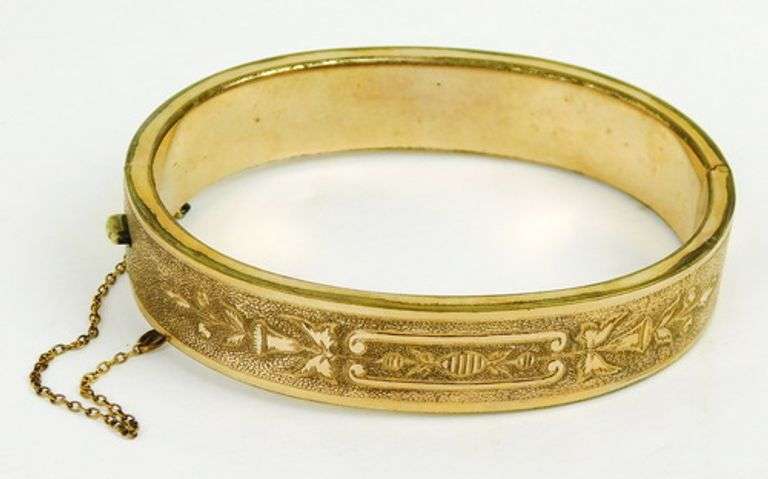 Antique Gold Filled Engraved Bangle Bracelet