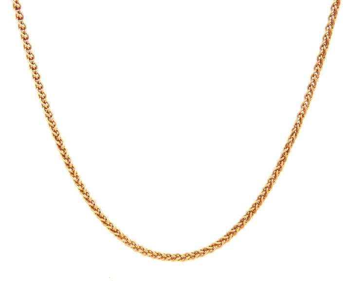 Smooth Feeling 18K YG Wheat  Necklace