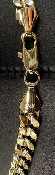 Sharp 42.5 Gram Yellow Gold Plated Cuban Link Chain Necklace