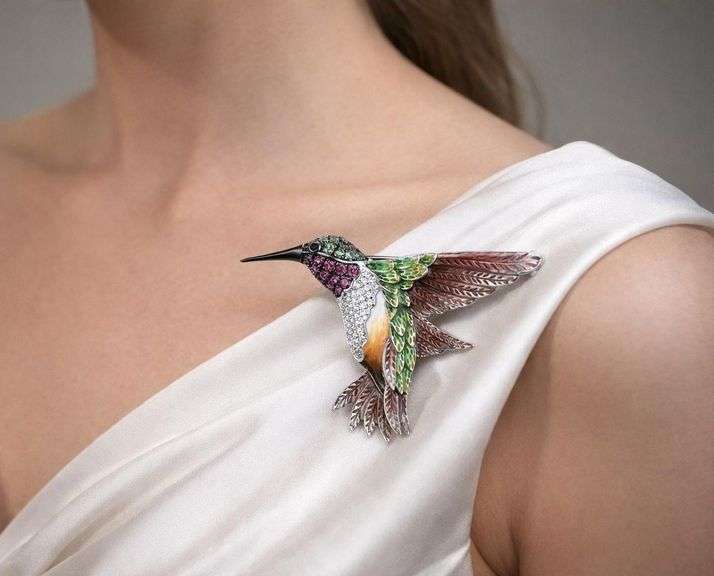 Hummingbird Sterling Silver Brooch