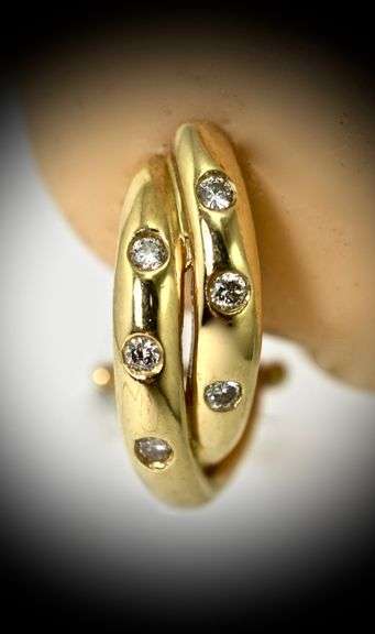 Sweet 14K Diamond Omega-Back Earrings