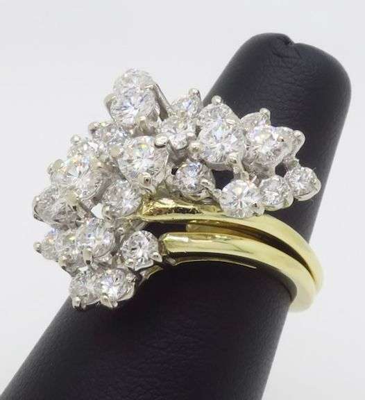 3.54CTW Diamond Cocktail Ring Made in 18k Gold