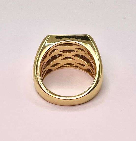 Mens14 Kt Gold Plated 5.75 Ctw Simulated Diamond Ring