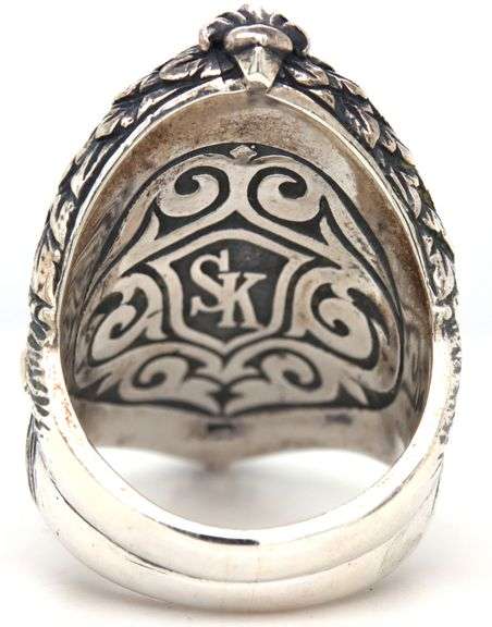 Scott Kay black sapphire cross saddle ring