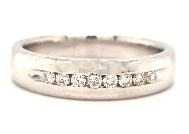 14kt White gold 0.25ctw channel set diamond band