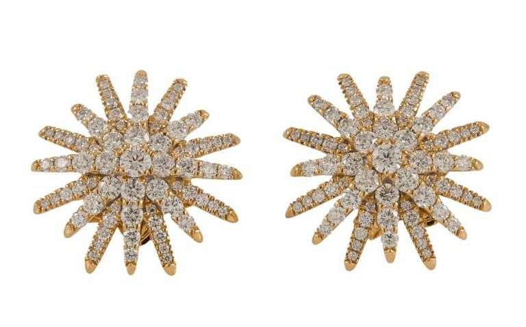 David Yurman 1.76ctw Pave Diamond Starburst Stud Earrings in 18K