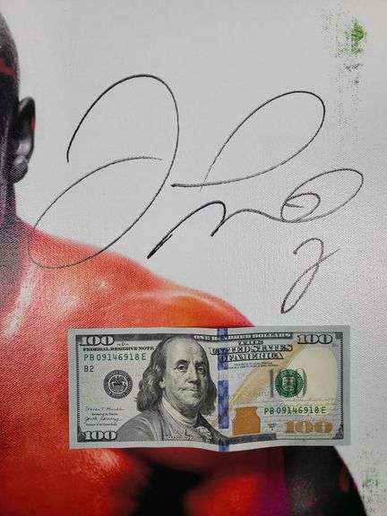 Floyd Money Mayweather Jr. Autographed Painting Art Print Framed Canvas  BAS