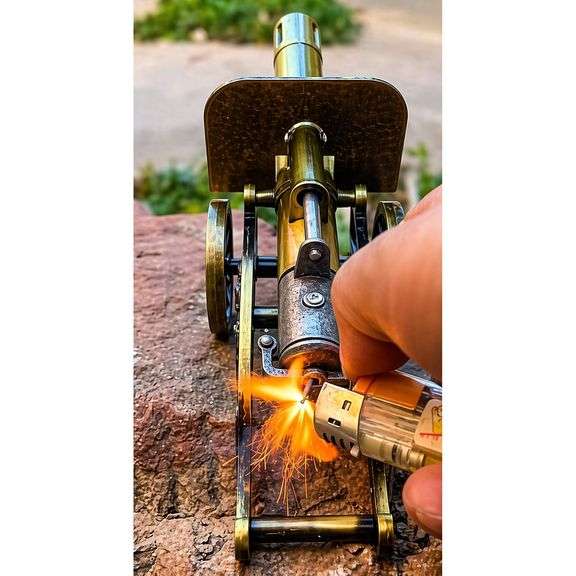 Stainless Steel Cannon Model with Recoil Mechanism