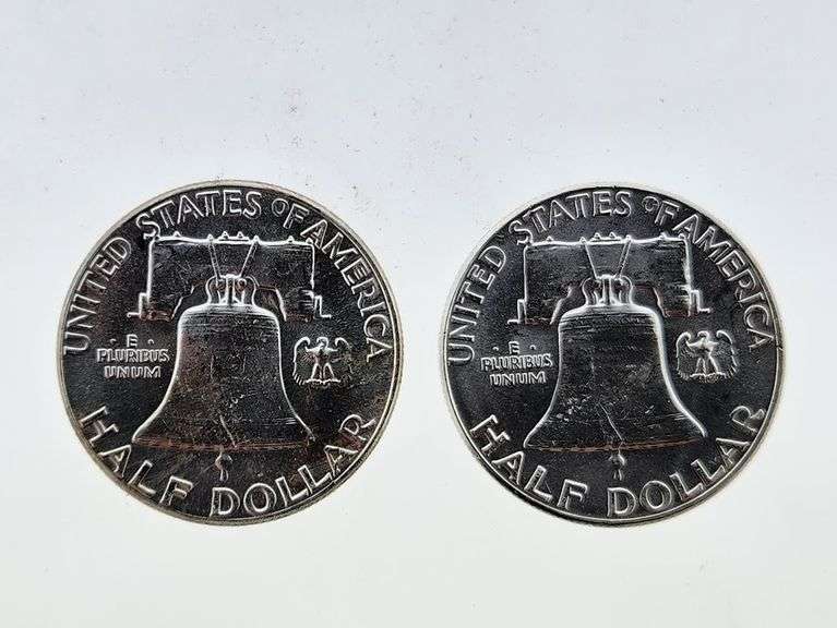 (2) 1963 Franklin Silver Half Dollars, UNC