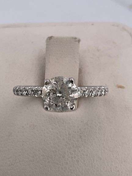 TACORI CERTIFIED 18K WHITE GOLD DIAMOND ENGAGEMENT RING