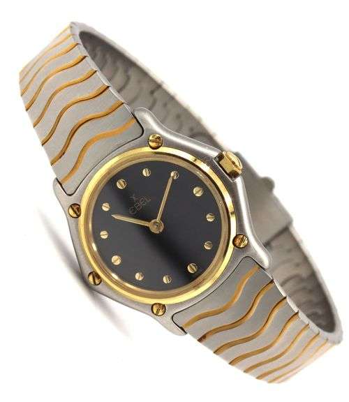 Ebel sport classic 23mm quartz black dial watch