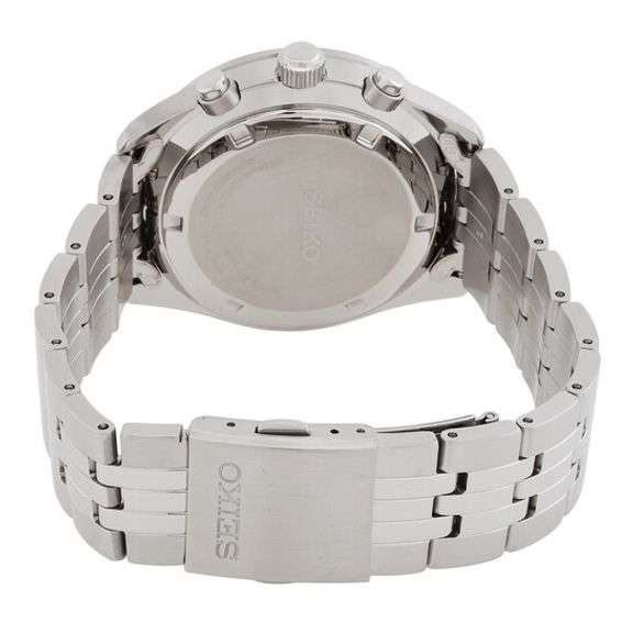 Seiko Men’s Chronograph Watch – Black Dial, Stainless Steel, Quartz, 100M