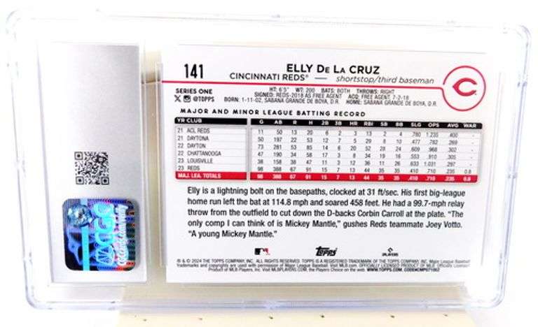Elly De la Cruz 2024 Rookie Baseball Card, 10 Gem MT