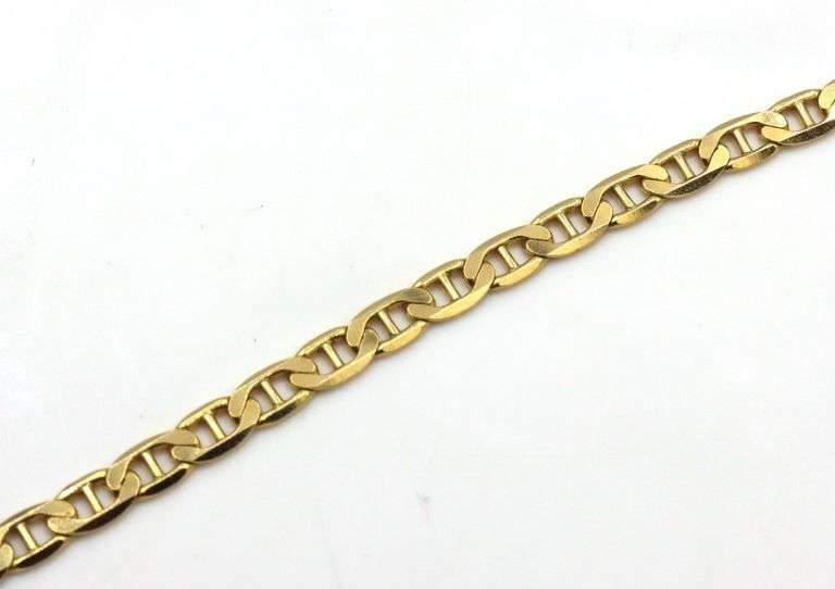 Unisex Sturdy 14K YG Anchor Link Necklace