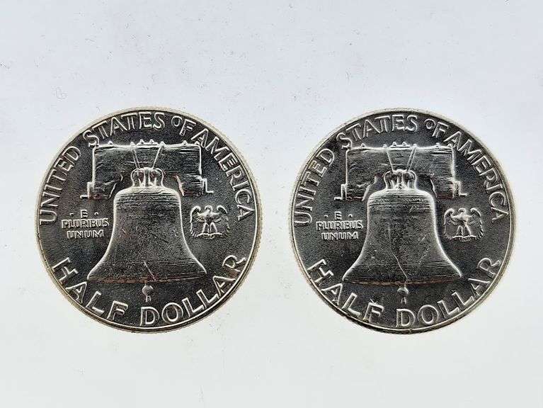 (2) 1963 Franklin Silver Half Dollars, UNC
