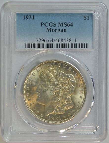 1921 Morgan Silver Dollar $1 in PCGS Holder MS64