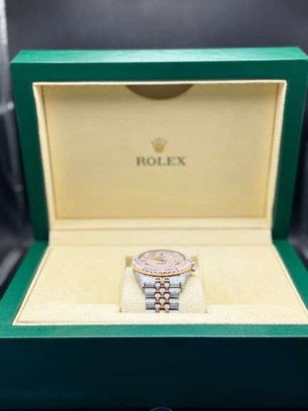 ROLEX STAINLESS STEEL GOLD DIAMOND DIAL JUBILEE BAND WATCH 11.5CT