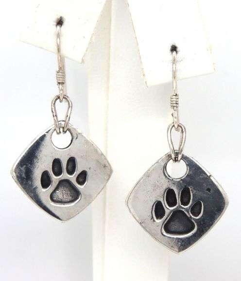925 Sterling silver Puppy print earrings