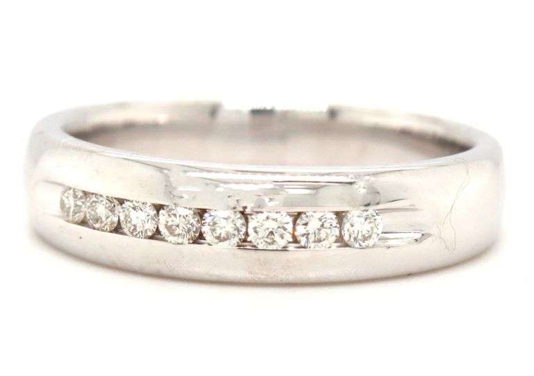 14kt White gold 0.25ctw channel set diamond band