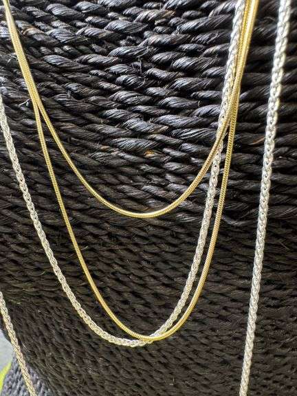 Sterling Silver Italian 925 Layered 4 Piece Chain Set 20", 22", 22" adjustable, 30" adjustable