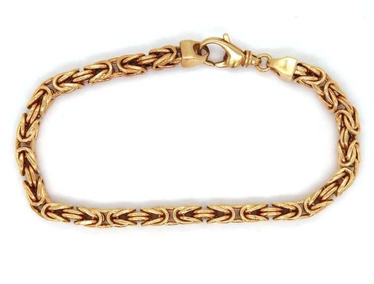Popular Unisex 18K YG Byzantine Link Bracelet