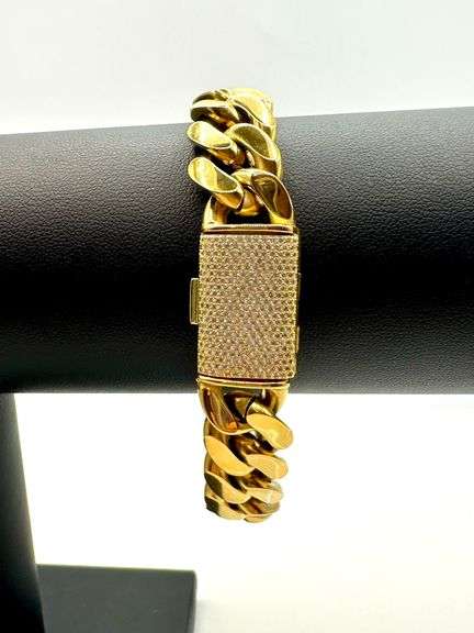 Sharp Gold Plate Cuban Curb Link Bracelet